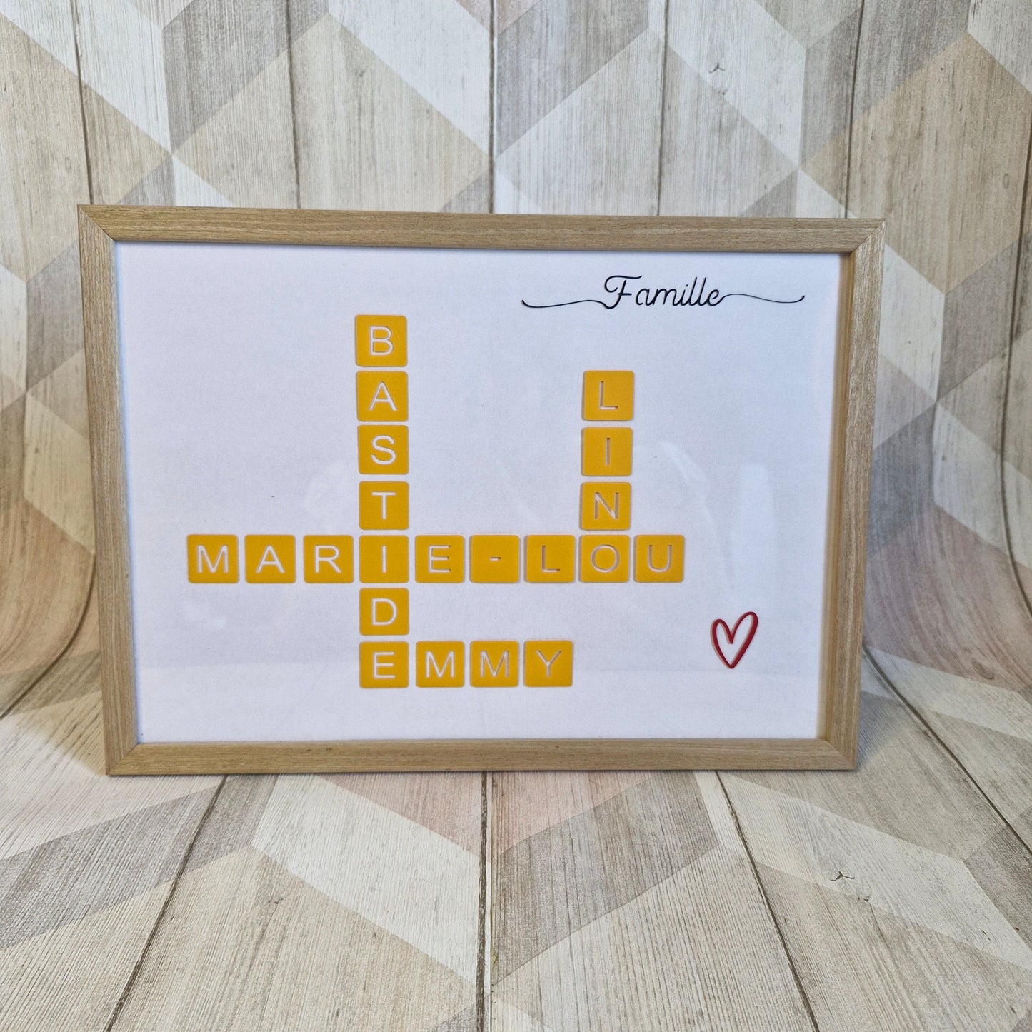 Cadre famille façon Scrabble