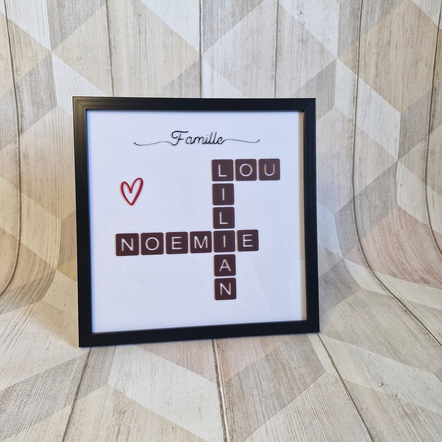 Cadre famille façon Scrabble