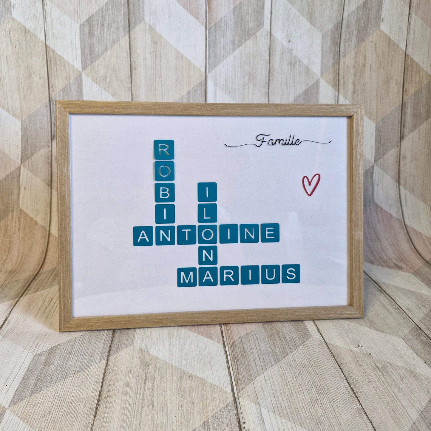 Cadre famille façon Scrabble