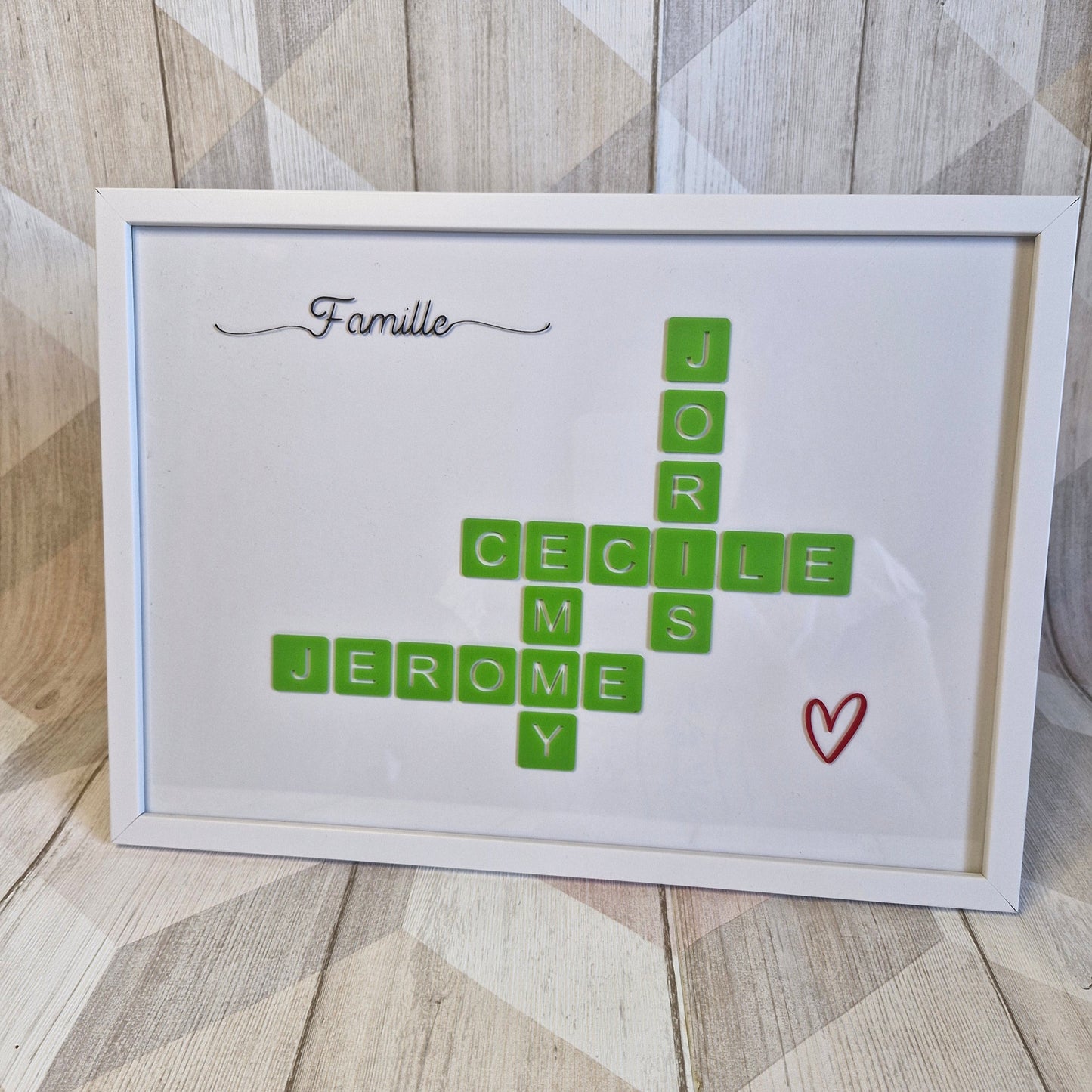 Cadre famille façon Scrabble