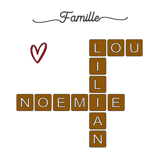 Cadre famille façon Scrabble