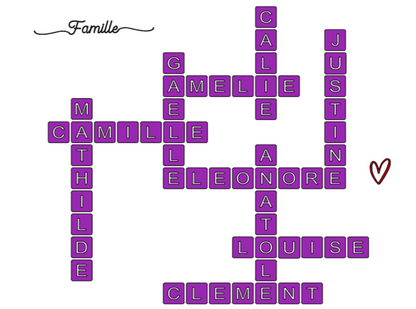 Cadre famille façon Scrabble